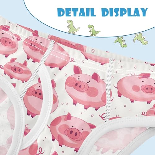visesunny Boys Potty Training Underwear Pink Blush Piggy Breathe Cotton Briefs Size 2T-8Y for Toddler 5