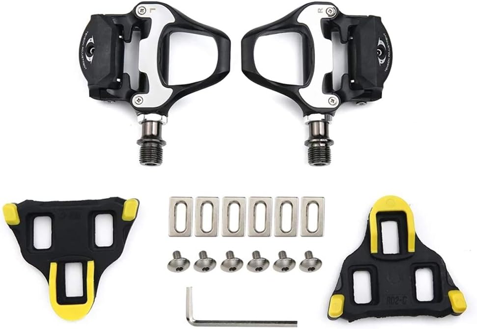 Bike Pedal 9/16" Road Bike Pedals Cleats Set Bicycle Platform Pedals Clipless Pedals for Indoor Fitness Peloton Spin Bike