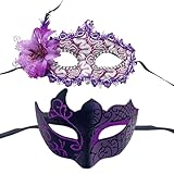 Gorbgle Masquerade Mask for Couples, Glitter Venetian Lace Masks for Women Men, Costume Eye Mask for Ball Party, Carnival