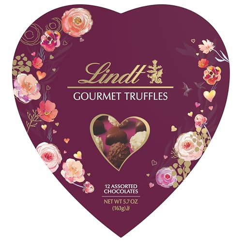 Lindt Gourmet Truffles Assorted Chocolate Valentine's Candy Heart Gift Box
