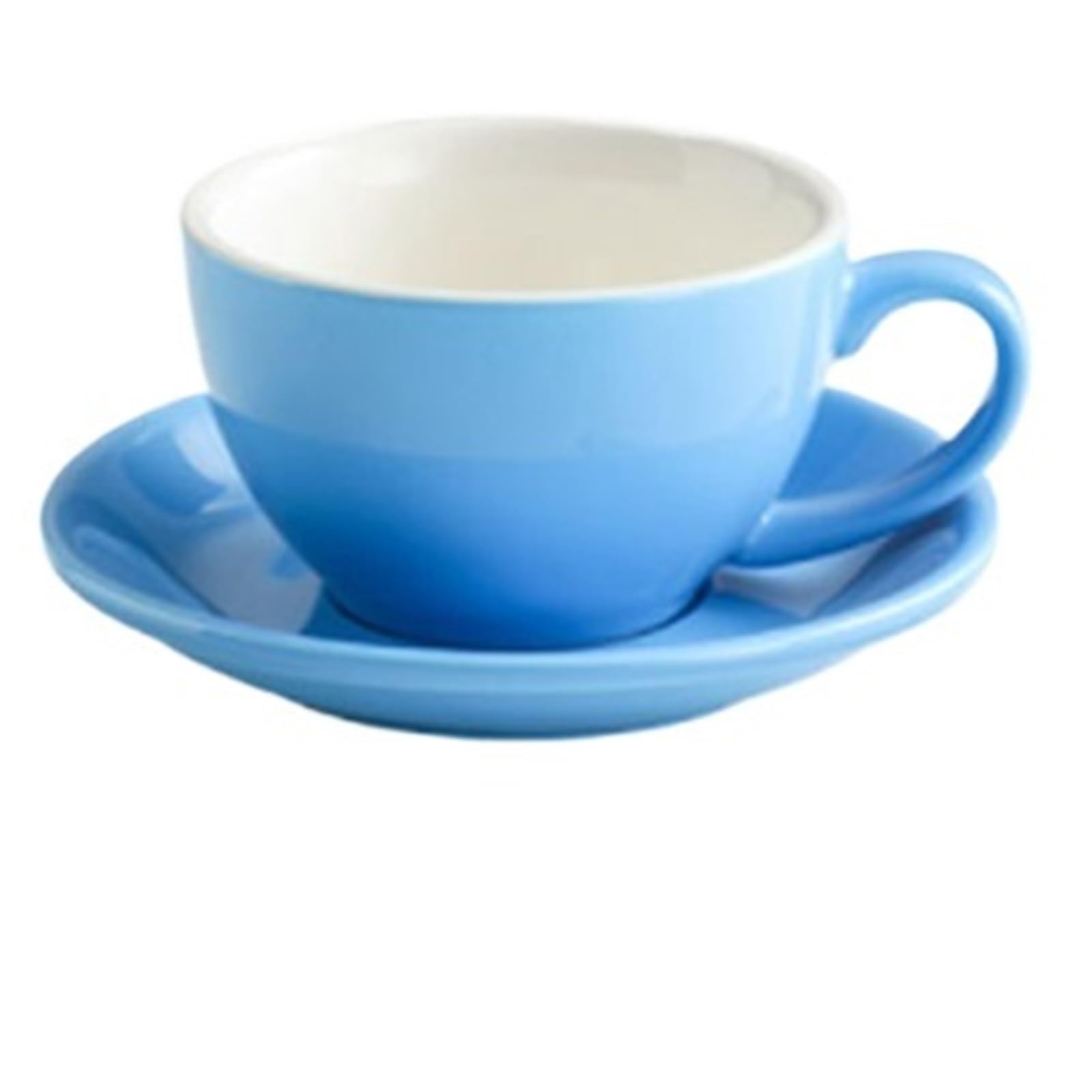 Coffee Cup Set 300ML Solid Color Coffee Cup and Saucer Ceramic Set Perfect for Enjoying Your Morning Brew, Afternoon Tea, or Cozy Evenings at Home(Blue 1)