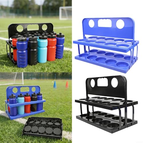Porte-bouteilles sport pliable noir à 10 compartiments