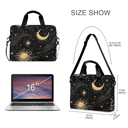 Maletín para portátil con diseño retro sol y luna miniatura 4
