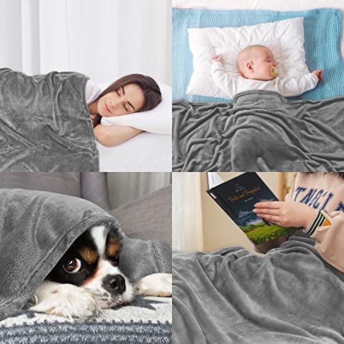 Dekoresyon Fleece Throw Blanket, Plush Fuzzy Bed Blanket Super Soft Lightweight Flannel Blankets For Couch Bed Sofa, (Grey, 50X60 Inches) #TOP5