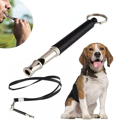 Dog Whistle, 1Pack Adjustable Dog Whistle, Recall Training, Professional Ultrasonic Silent Dog Whistle, Dog Whistle To Stop Barking Neighbors Dog, Training Tool For Dogs, With Black Strap Lanyard #TOP1