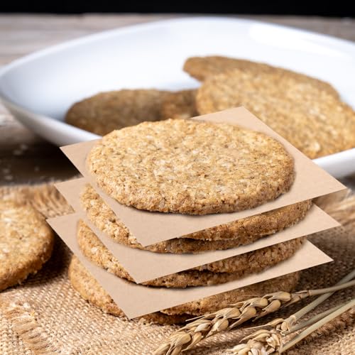 100Pcs 6\" X 6\" Parchment Paper, Nonstick Precut Square Baking Parchment Burger Patty Papers for Baking, Roasting, Wrapping, Dehydrator (Brown)