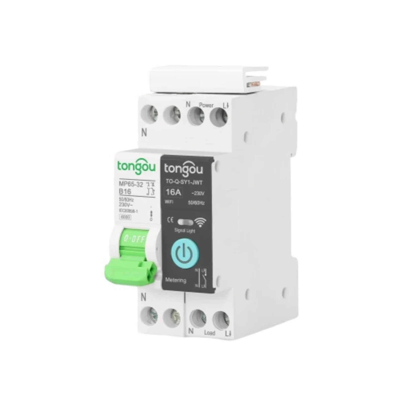 Interruttore Magnetotermico Differenziale Interruttore di misurazione intelligente Tuya Wi-Fi DIN Rail 1P+N 10A/16A/25A/32A Timer Controllo remoto vocale(10A)