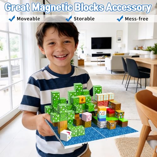 Image of Magnetic Blocks Baseplate for Minecraft Magnet Blocks, 4PCS, Ocean