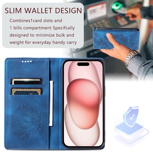 Étui portefeuille iPhone 15 Pro Max avec fermeture magnétique violette - 3