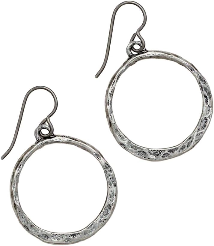 Lisa Leonard Designs Pewter Hammered Hoop Earrings Vintage-inspired Hoop Earrings Boho Fashion Jewelry Modern Rustic Mom Gift