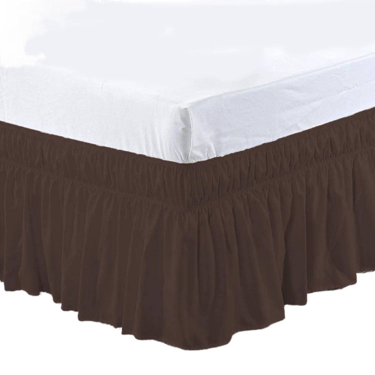 Bed Skirt Bed Skirt Bedding Bed Cover Protector Home Hotel Without Surface Elastic Band Bed Skirt Twin/Full/Queen/King Size Bed Skirts & Valances(Dark Coffee,Twin 190.5x99x40cm)