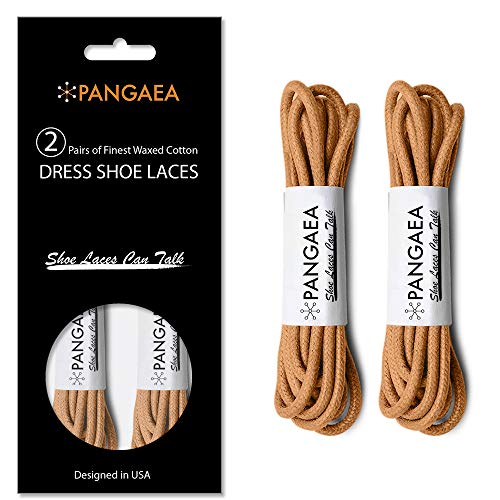 Image of [4 Laces] 2-Pair Pack Waxed Round Oxford Shoe Laces for Dress Shoes Chukka 3 /32Inch Thin