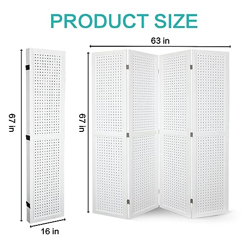 Babion 4 Panel Pegboard Display, Peg Board Room Divider