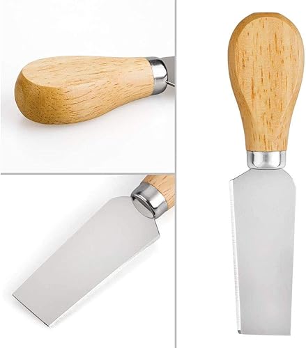 Miniatura 3 de Juego de cuchillos de queso de 12 piezas, acero inoxidable y madera, cubiertos de fiesta, viajes, servir cena, rebanar, untar, herramientas para