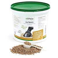 VitPet+ Huf Wohl – Spezial Mineralfutter Pferde – Mit Biotin, Zink, Kieselgur und Bierhefe – 4 kg – Zur Unterstützung des Hufwachstums – Inkl. Dosierlöffel