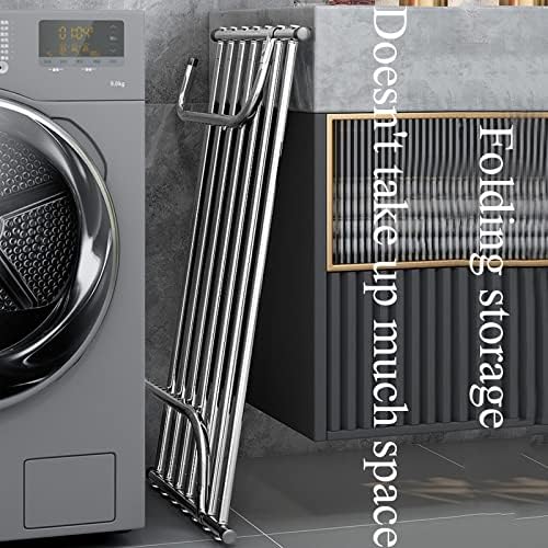 Stainless Steel Folding Clothes Drying Rack - Collapsible Laundry Airer for Indoor/Outdoor Use, Retractable Multi-Functional Drying Rack & Shoe Storage Solution
