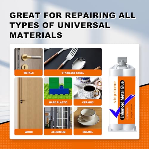 Image of 5-Minute Metal Glue (3-Pack) - Heavy Duty Waterproof Epoxy Adhesive for Metal, Stainless Steel, Aluminum, Cast Iron, Plastic, Wood, Ceramic. Quick Set High Strength Liquid Weld Repair Kit
