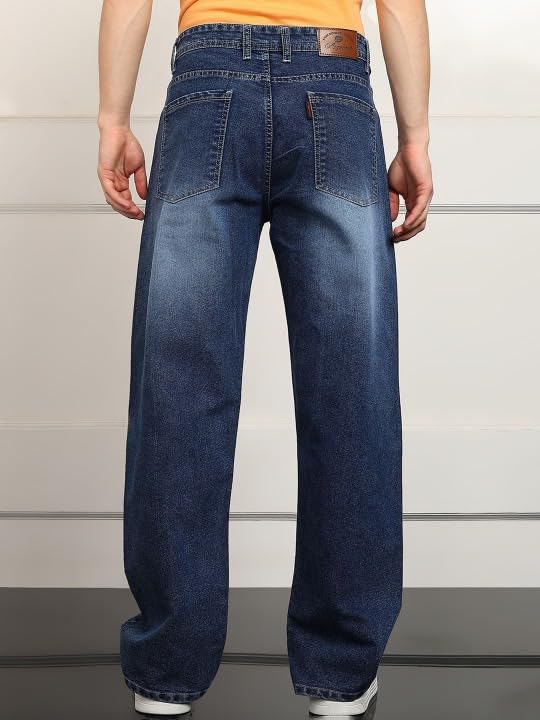 Image of JAAR Loose Fit Jeans for Men - Oversized Baggy Denim Pants | Mid Rise Streetwear Style |