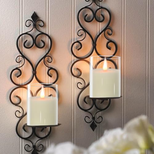 Image of TECHLONG Glass Flameless Candles with Remote Timer, 3D Moving Flame Flickering, Last 600+ Hours Battery Candles, Real Wax LED Votive Candle for Festival Wedding Home Party Decor, 3 inch x 4 inch