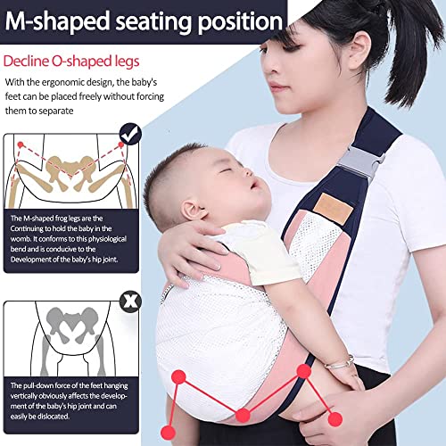 HINATAA Breathable Baby Sling, Adjustable Baby Carrier, Baby Carrier Wrap, Quick Dry, Thick Shoulder Straps for 0-36 Months Baby (Pink B) - Image 2