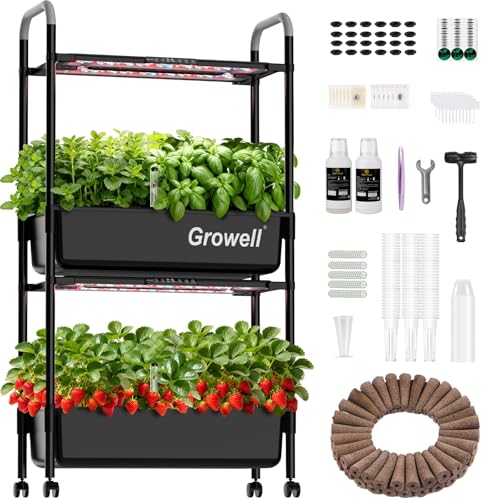 Growell Hydroponics Growing System Kit, 54 Pods Vertical Indoor Herb