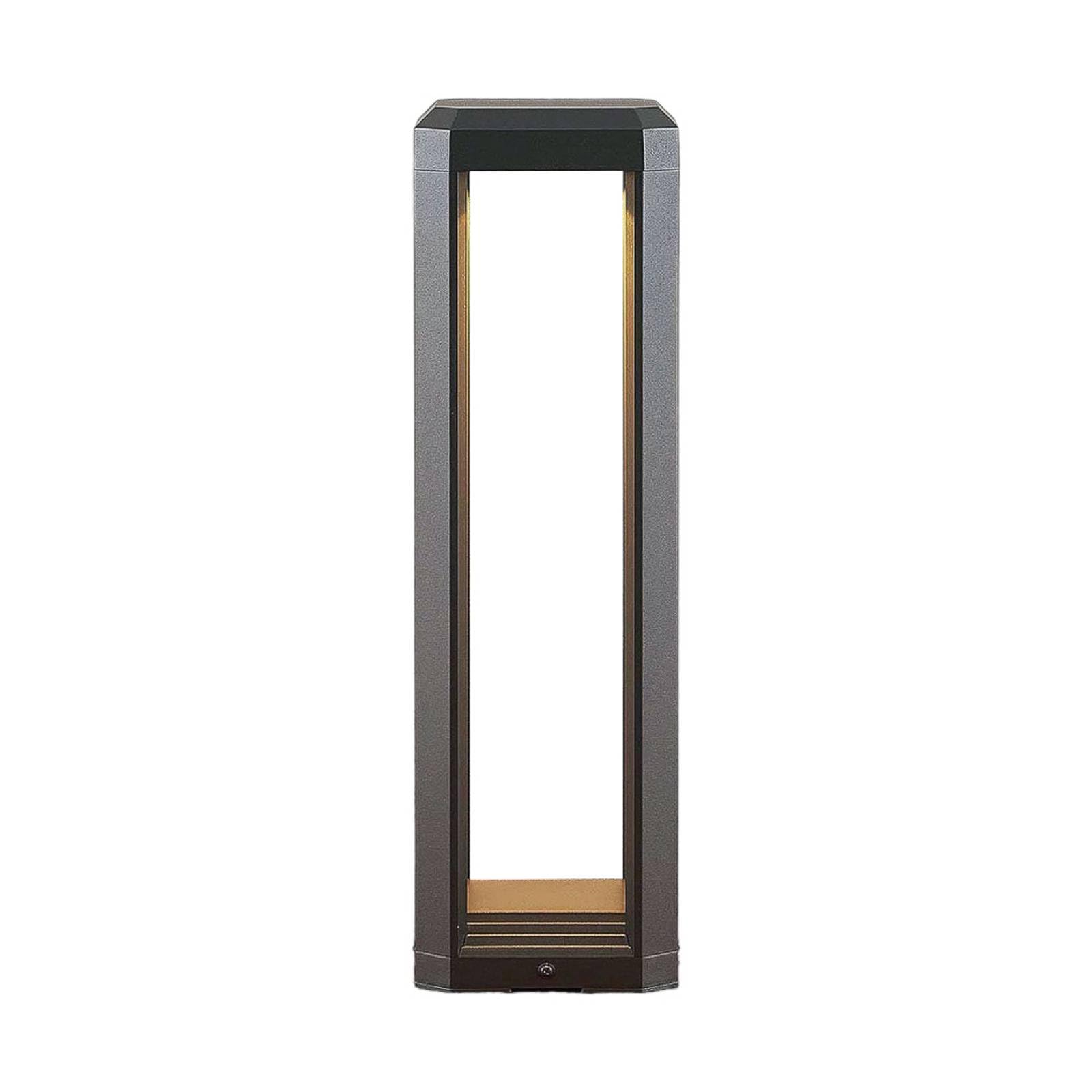 Lucande LED Outdoor Lights Fery (Modern) in Black Made of Aluminium (1 Light Source,) from Pillar, Garden Path Bollard lamp