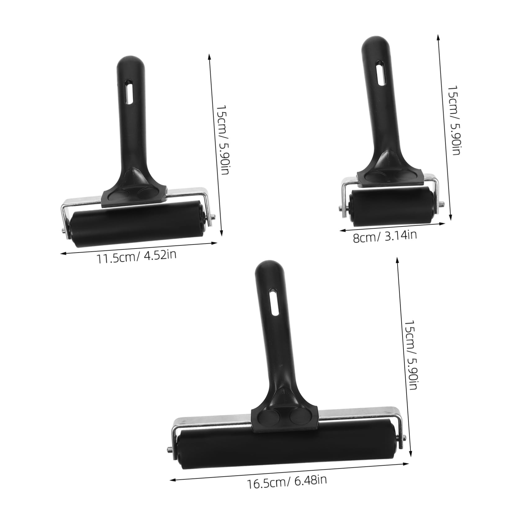Rodillo de Tinta de Goma 3 Piezas para Manualidades y Grabado