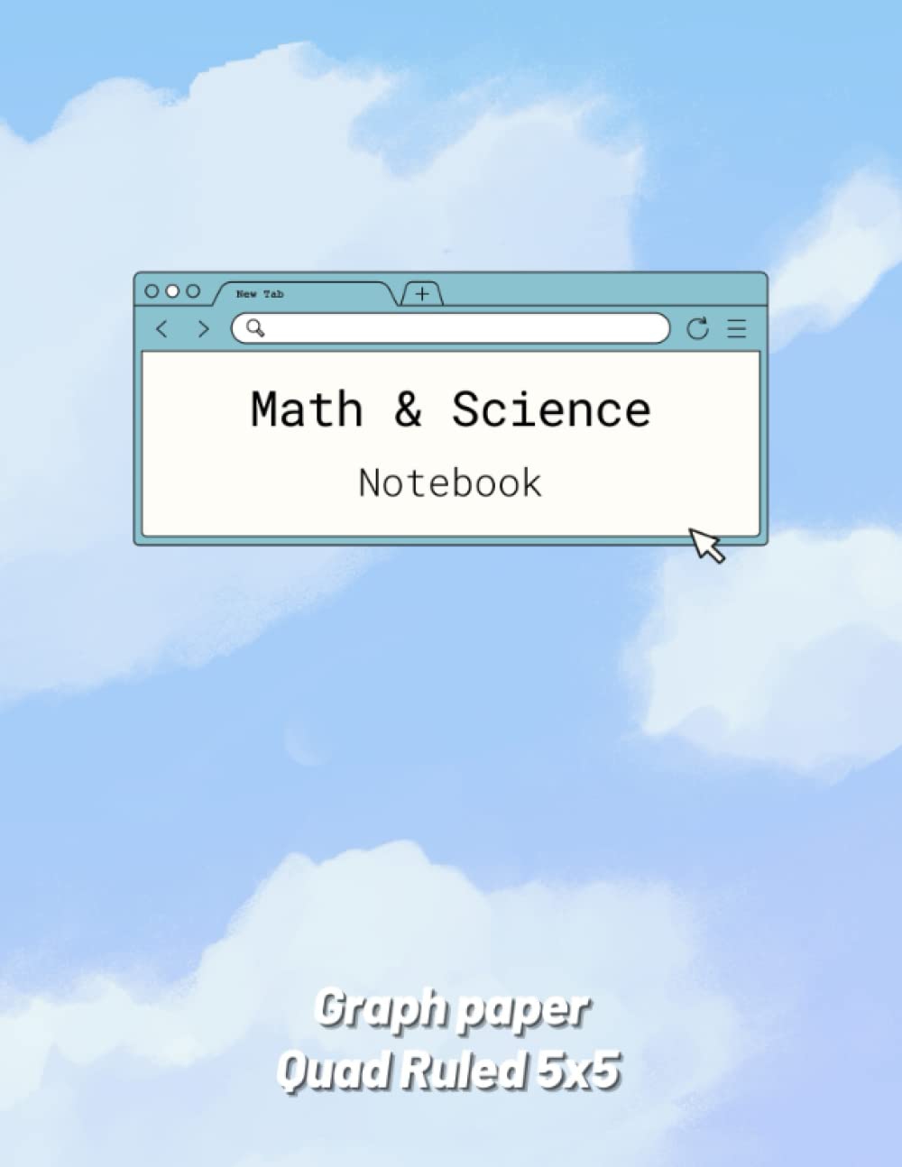 Graph Composition Notebook for Math and Science: Blue and White Retro Pop Anime School Notebook 4x4 Graph Paper Notebook 8.5 x 11, Blank Quad Rule, ... Graph Paper Composition Notebook, Large Size