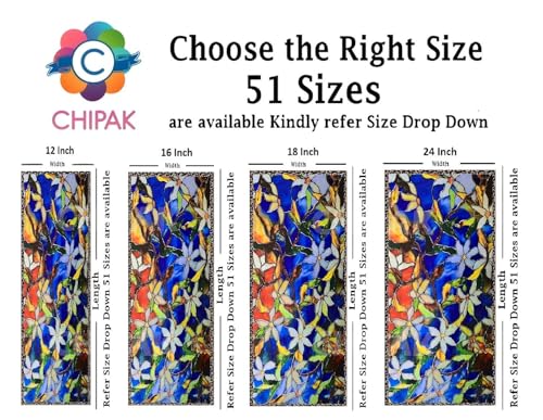 Image of CHIPAK Premium Vinyl Privacy Stained Window Glass Film (18x240 Inch) - Self-Adhesive Decorative Sticker Opaque Sheet Tint Wallpaper for Glass Cover Window, Door, Office, Home.| Anti-UV. Blue Patti