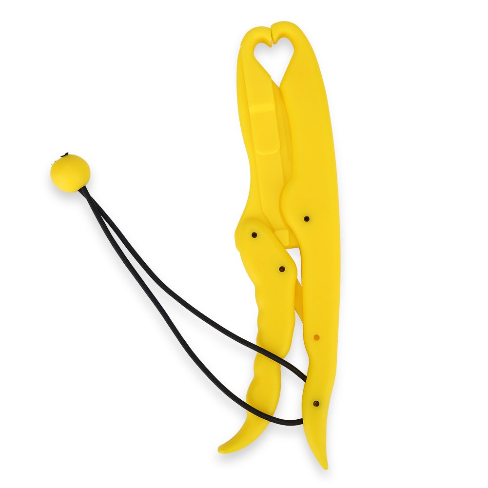VGEBY1 Fish Grip, Durable Plastic Floating Fish Pliers Lip Grip Gripper Grabber Holder with Elastic Lanyard Fishing Tackle