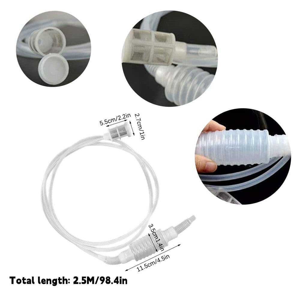 Wine Lifter Brew Sifone Tubo in Silicone Alimentare, Sifone Filtro Soft Tube, Manuale Sifone Filtro Lunghezza 2.5 m, Sacchetto Filtro 40 x 46 cm Filtro per Vino per Birra e Vino Fatti in Casa