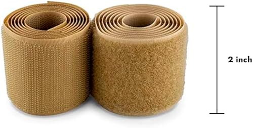 Miniatura 2 de Cinta de velcro de 2 pulgadas de ancho, color beige, no adhesiva, tela de nailon beige, juego de cierre de cinta de velcro para bolsos, ropa,
