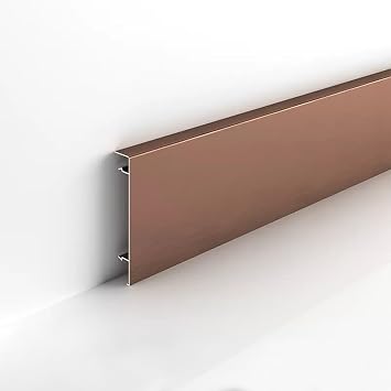 Aluminium Baseboard Molding Trim Height 50mm 1.97" Length 2500mm 8.2ft Metal Wall Base Right Angle Aluminium Skirting Trim - Elevate Your Home Decor Brushed Rose Gold, 3pcs