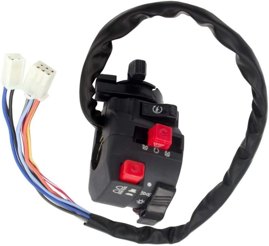 5 Function 9 Wire Chinese ATV Left Switch Assembly Kill Start Light Choke Switch for 150cc 200cc 250cc 300cc ATV