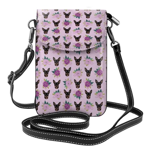 Petit sac bandoulière pinscher nain lavande pour sorties et balades