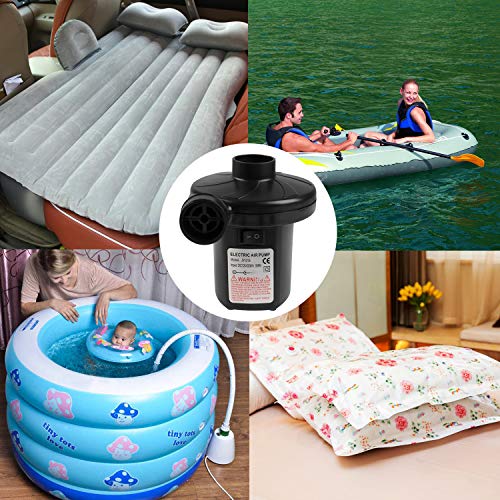 OKPOW Electric Portable Air Pump 110V AC/12V DC Pump for Inflatables Air Mattress Raft Bed Boat Pool Toy