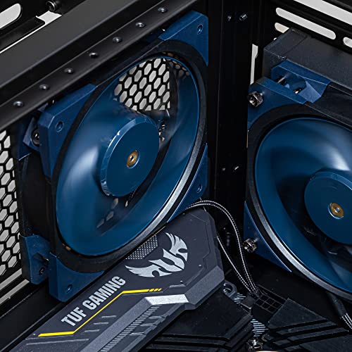 Cooler Master Mobius 120 OC Ventilateur de Boîtier - Design Ring Blade (PWM), Sélecteur de Vitesse, Double Roulement à Billes & Moyeu en Métal (max. 88.1CFM, 4.75mmH2O, 39.3dBA)- Bleu Foncé & Noir