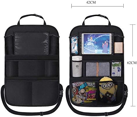 Banco traseiro organizador de carro – com 8 bolsos de armazenamento e suporte para tablet de 25 cm mantém os carros, veículos organizados e organizados Banco traseiro organizador de carro – com 8 bolsos de armazenamento e suporte para tablet de 25 cm mantém os carros, veículos organizados e organizados