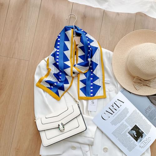 Skinny Headband Handbag Ribbon Silk Feeling Hair Scarf for Women Girls Neckerchief,59x7 inch3