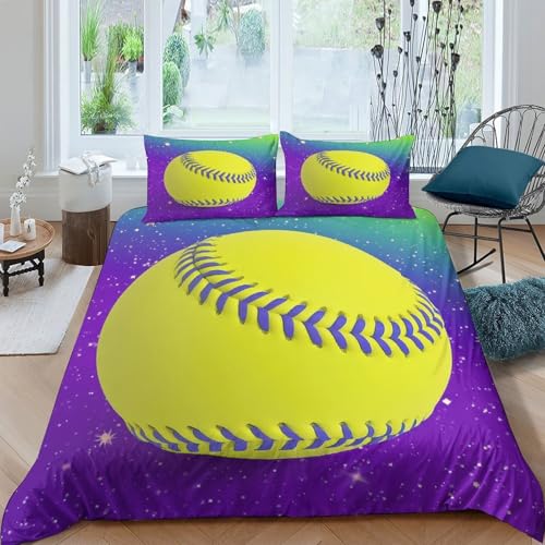 Housse de couette softball parure de lit 3D microfibre super douce - 4