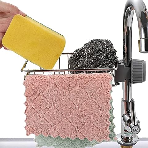 Libetter Faucet Rack | Over The Faucet Shelf for Kitchen Sink,Stainless Steel Sponge Holder for Kitchen Sink Tap Use for Towel, Soap, Brush Cover