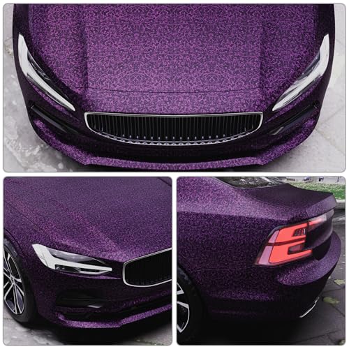 Image of Lypumso Forged Carbon Fiber Vinyl Wrap, Matte Purple Vinyl Film Roll with Bubble Free Air Release Technology, Premium Self Adhesive Automotive DIY Sticker for Car Interior Exterior (1ft x 5ft)