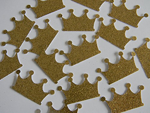 100 gold glitter crown hand punched die cuts party table decor confetti