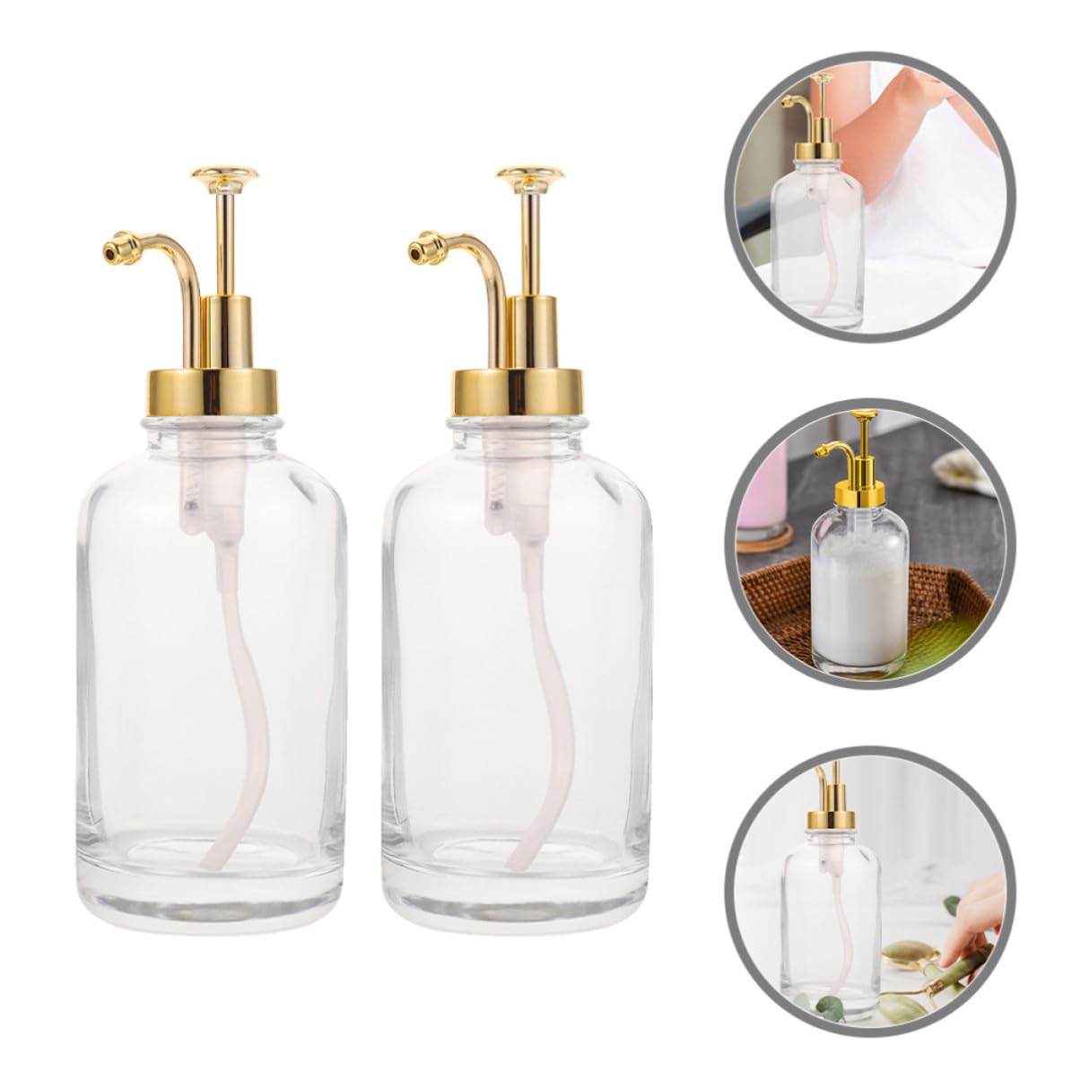 2 Stück Glas Sirupspender mit Pumpfunktion 500ml Kapazität aus Edelstahl und Pp Tropffrei und Einfach zu Bedienen für Kaffee und Teebars