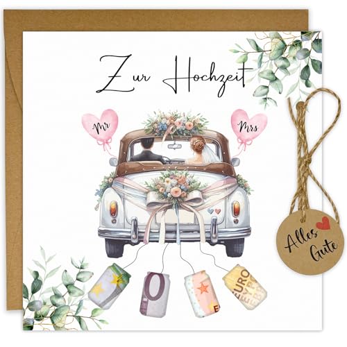 JOYEASE Hochzeitskarte Geldgeschenk mit Umschlägen, Geldgeschenk Hochzeit, Hochzeitsgeschenke für Brautpaar, Hochzeitsgeschenk Geld Glückwunschkarte Hochzeit - Hochzeitsauto JOYEASE Hochzeitskarte Geldgeschenk mit Umschlägen, Geldgeschenk Hochzeit, Hochzeitsgeschenke für Brautpaar, Hochzeitsgeschenk Geld Glückwunschkarte Hochzeit - Hochzeitsauto