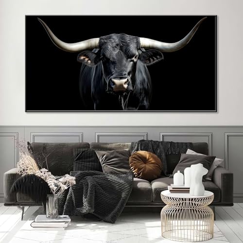 Impression sur toile Texas Longhorn déco murale animaux sauvages