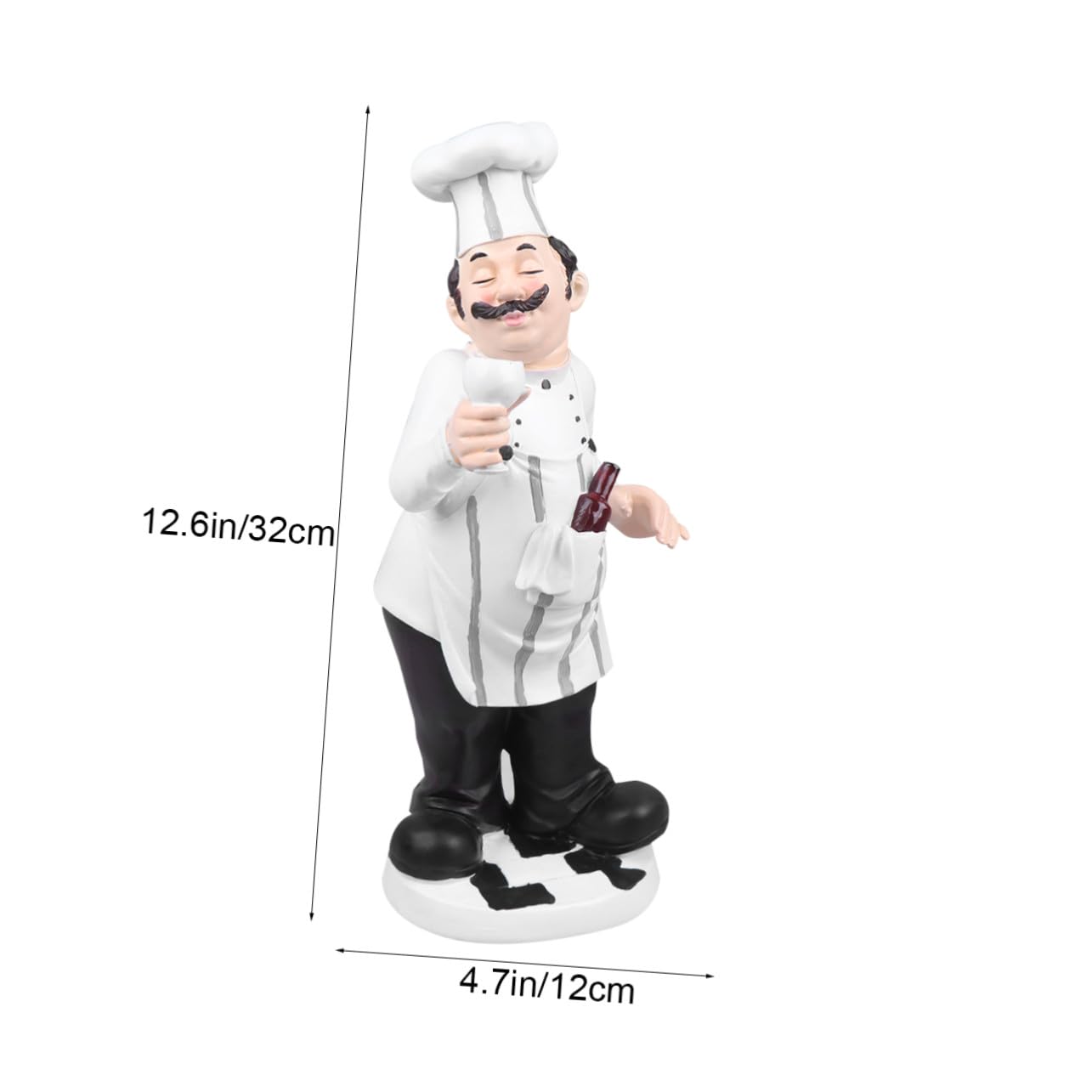 Statua da Chef in Resina Stile Europeo Bianco Ornamento da Cucina per Casa o Bistro Base Stabile Decorazione per Tavolo