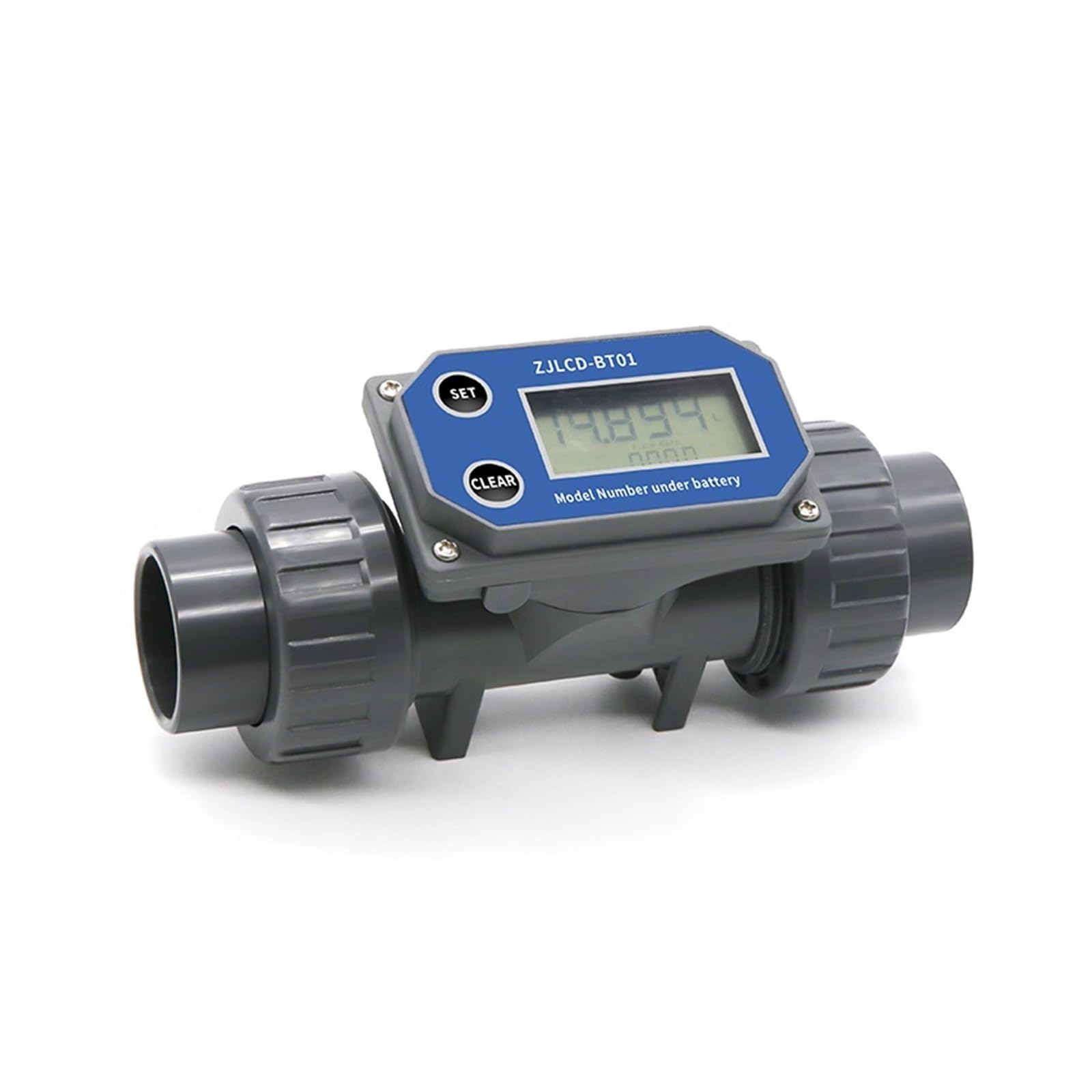 caudalímetro de líquidos, Medidor de flujo de líquido 1 "1-1/2" 2 "2-1/2" 3 "Medidor de flujo de turbina Medidor de flujo electrónico de pantalla digital LCD de PVC for riego de granjas/jardín(2",With