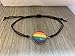 Pride Bracelet with Rainbow Glass Cabochon – Adjustable Black Cord LGBTQ+ Friendship Bracelet – Equality Gift for Men, Women, Teens, Allies – Handmade LGBTQ Jewelry