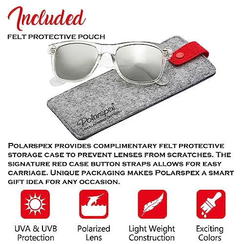 Image of PolarSpex Polarized Sunglasses for Men and Women | UV Protection, Durable Lightweight Frame, Retro Style, Felt Carrying Case, Clear Vision for Driving, Fishing & Everyday Wear.